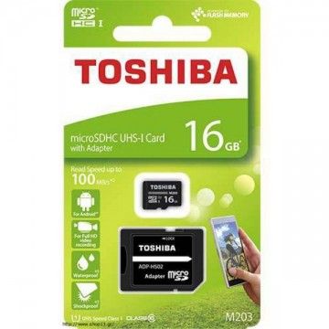 TOSHIBA CARTAO MEMORIA MICRO SDHC 16GB ADAPTADOR CLASSE 10