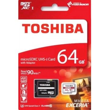 TOSHIBA CARTAO MEMORIA MICRO SDXC 64GB C/ADAPTADOR CLASSE 10