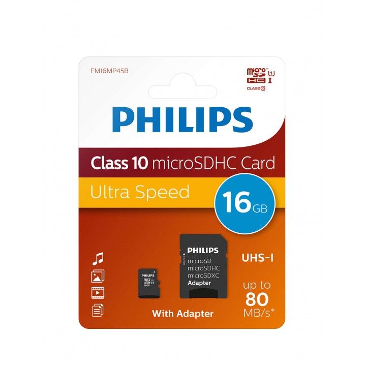 PHILIPS CARTAO MEMORIA SDHC 16GB CLASSE 10 C/ADAPTADOR