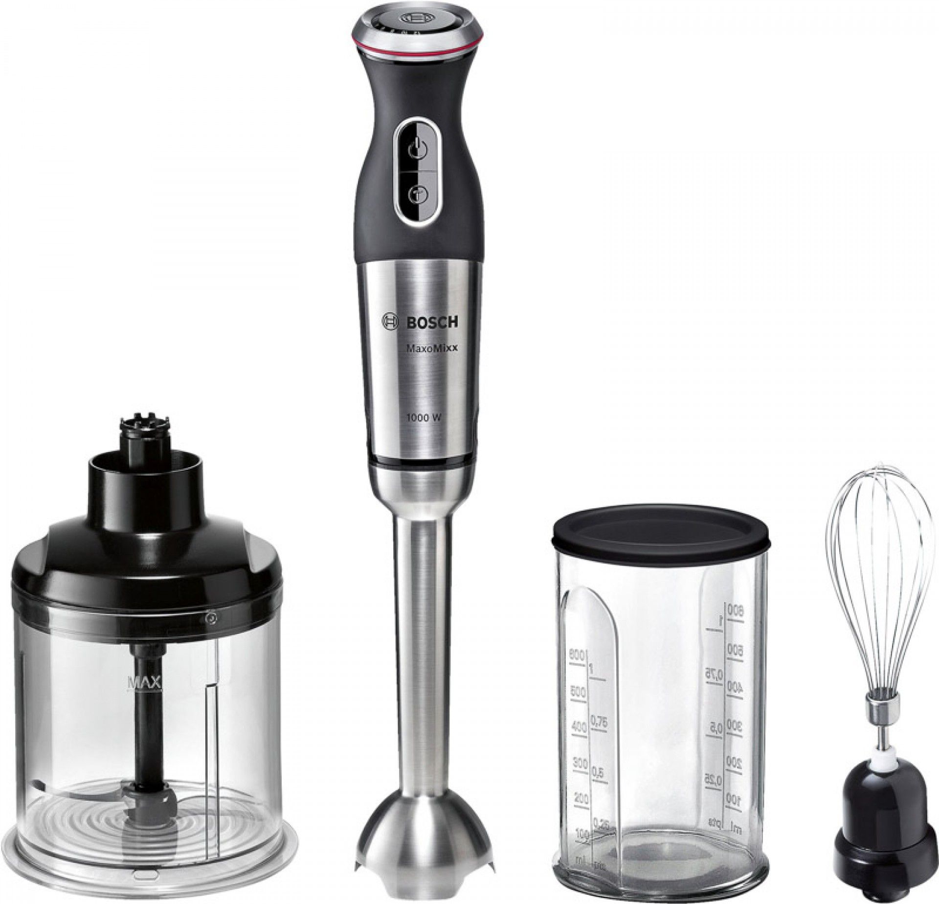BOSCH VARINHA 1000W C/PICADORA 0,76LT, BATEDOR, COPO C/TAMPA