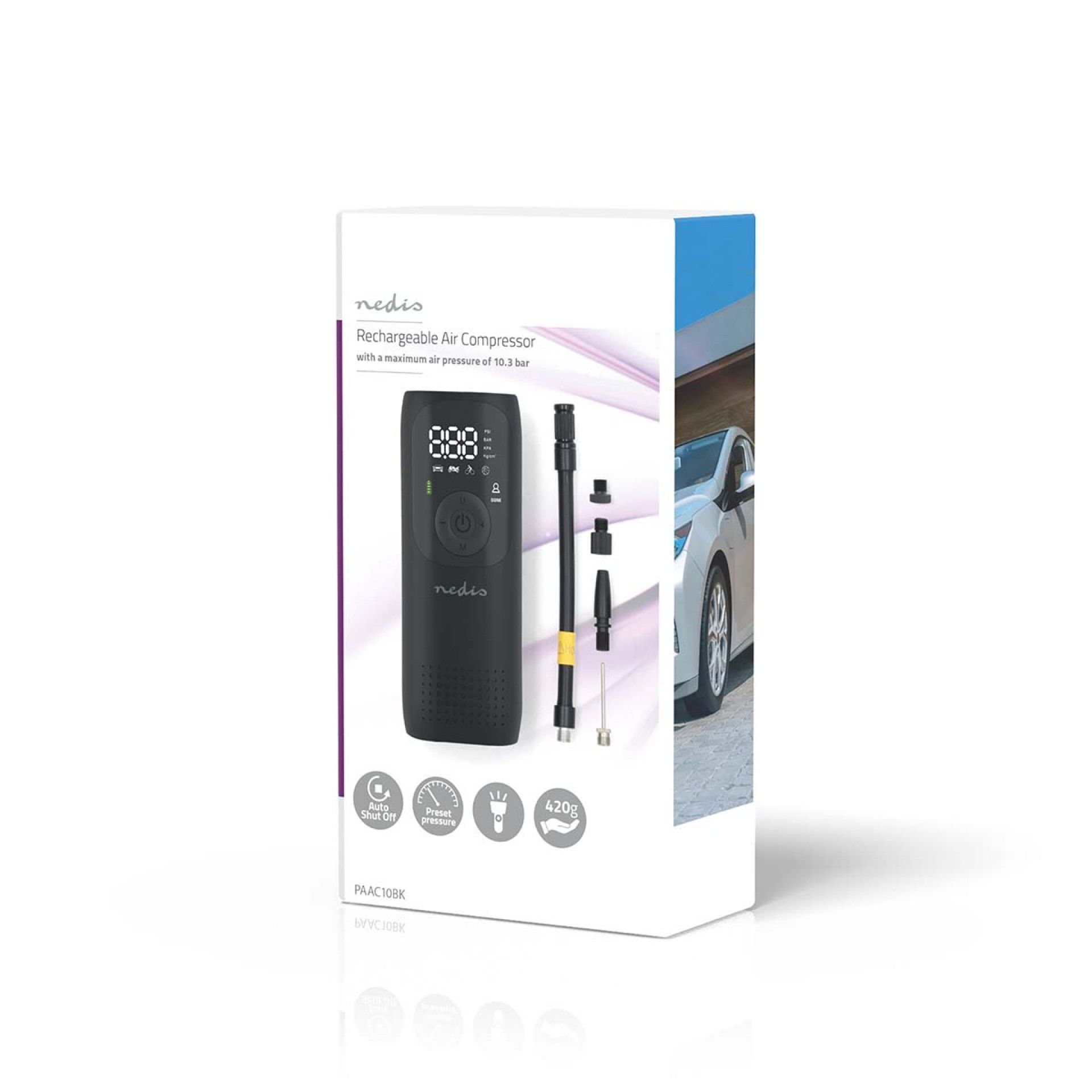 NEDIS COMPRESSOR DE AR RECARREGAVEL