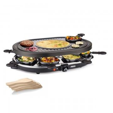 PRINCESS RACLETTE OVAL 5 EM 1 1200W 8 PESSOAS 43X30CM