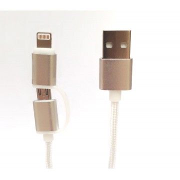 TECH FUZZION CABO USB MICRO LIGHTNING GOLD