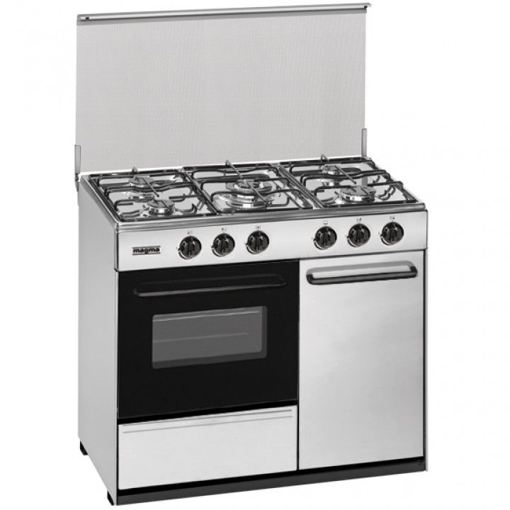 MAGMA FOGAO INOX 5 GAS NAT QUEIMADOR WOK 89x55CM C/PORTA BOT