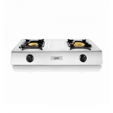 HAEGER FOGAREIRO INOX GAS 2 QUEIMADORES DUPLOS DE BRONZE