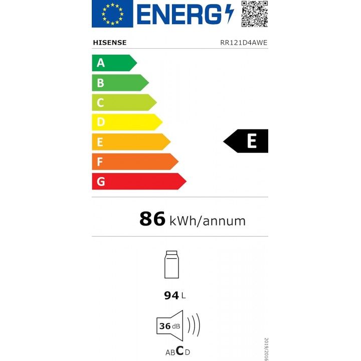 HISENSE FRIGORIFICO 1PT 85CM C/CONG. BRANCO (E)