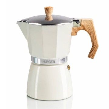 HAEGER CAFETEIRA INOX ITALIANA 6 CHAVENAS BEGE