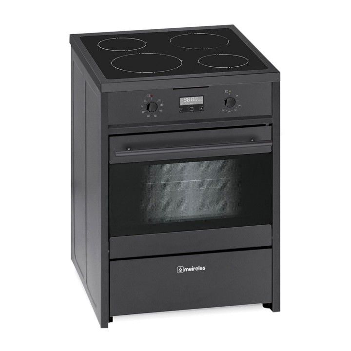 MEIRELES FOGAO 60X60 4Z VITRO FORNO ELECT MULTIF PRETO