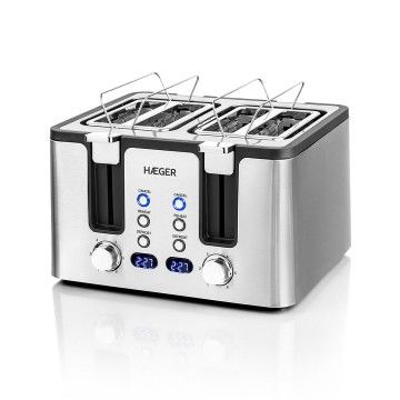 HAEGER TORRADEIRA 1700W 4 ABERTURAS LARGAS INOX HAEGER TORRADEIRA 1700W 4 ABERTURAS LARGAS INOX