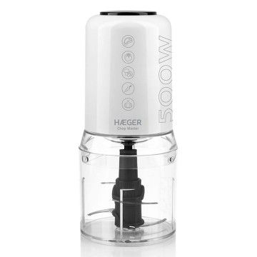 HAEGER PICADORA 500W CAPACIDADE 200GR LAMINA AO INOX BRANCA