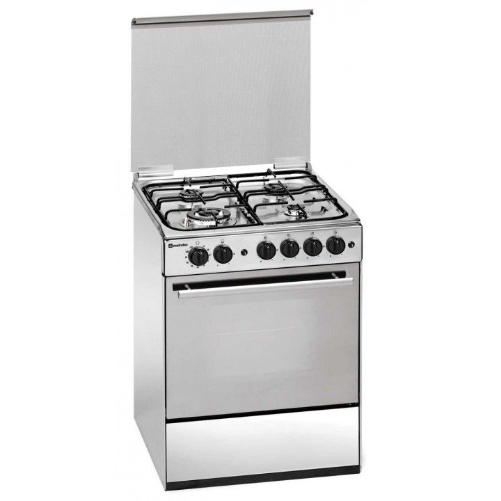 MEIRELES FOGAO INOX 4GAS L60xP60CM FORNO GAS C/AC GRILL EL A MEIRELES FOGAO INOX 4GAS L60xP60CM FORNO GAS C/AC GRILL EL A