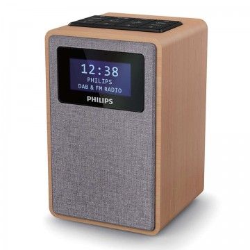 PHILIPS RADIO RELOGIO DESPERTADOR CINZA MADEIRA