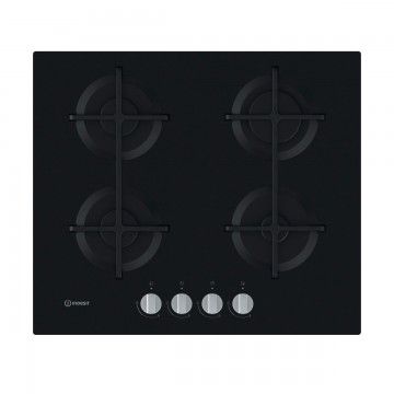 INDESIT PLACA 60CM CRISTALGAS C/ISQUEIRO VIDRO PRETO