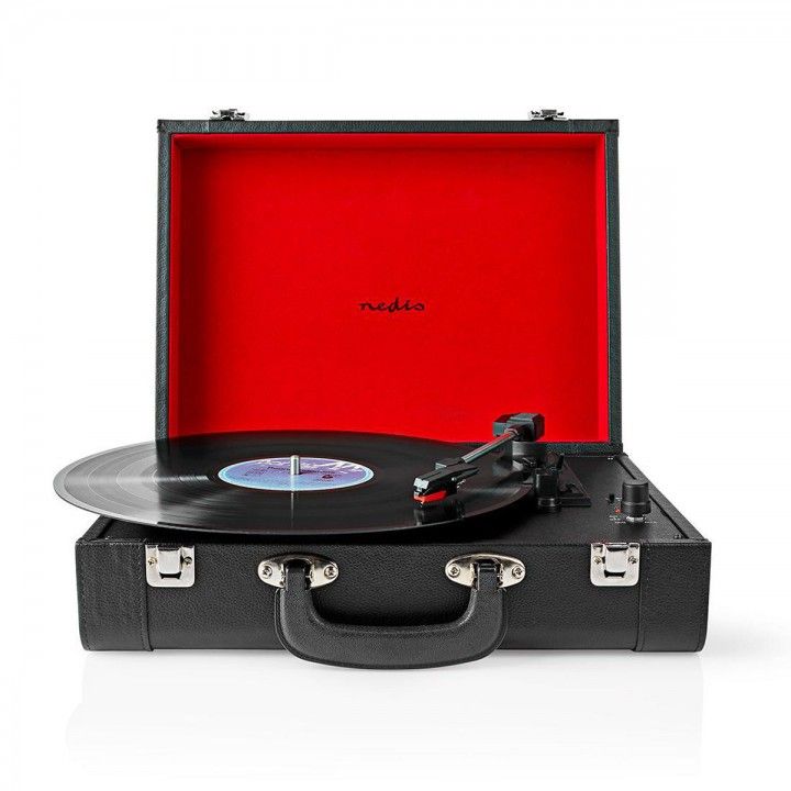 NEDIS GIRA DISCOS 33/45/78RPM 2X9W BT PRETO