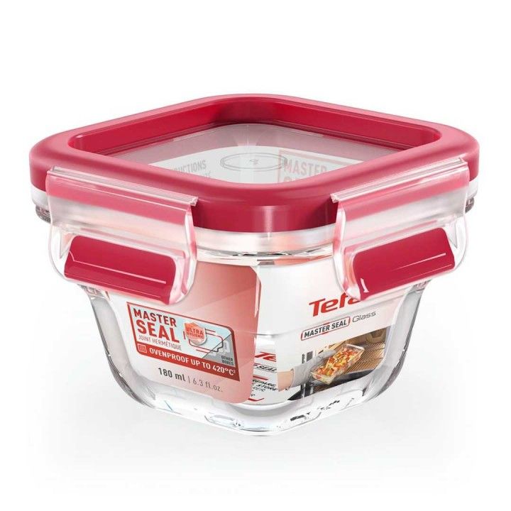 TEFAL CAIXA MASTERSEAL VIDRO QUADRADA 180ML
