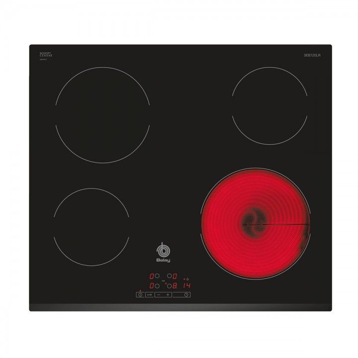 BALAY PLACA VITRO 60CM 4ZONAS BISELADA FRONTAL