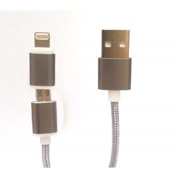 TECH FUZZION CABO USB MICRO LIGHTNING SILVER