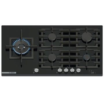 BOSCH PLACA GAS 90CM 4 ZONAS VIDRO TEMPERADO PRETO