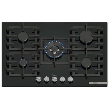 BOSCH PLACA GAS 75CM 4 ZONAS VIDRO PRETO