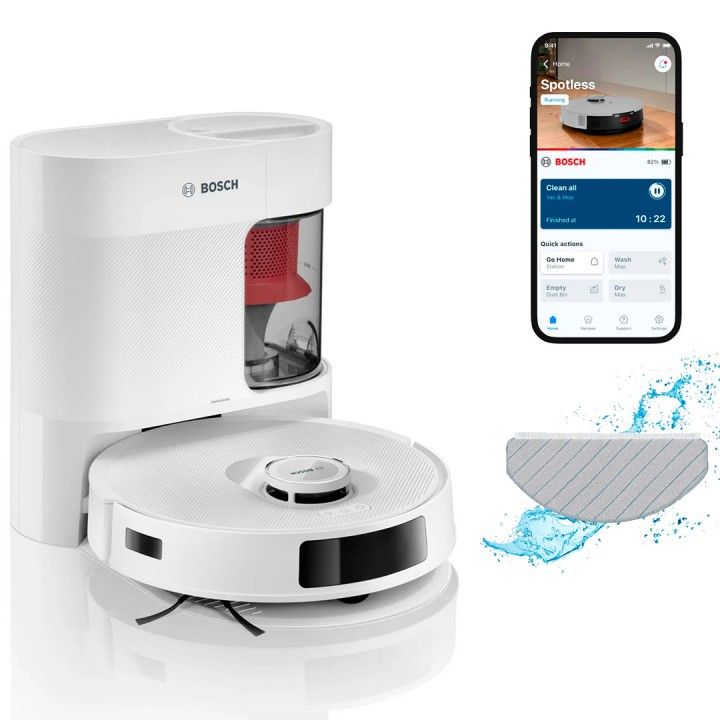 BOSCH ASPIRADOR ROBOT SPOTLESS ADVANCED+ ASPIRA E LAVA BRANC