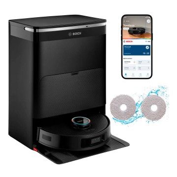 BOSCH ASPIRADOR ROBOT SPOTLESS MAX CAM ASPIRA E LAVA PRETO