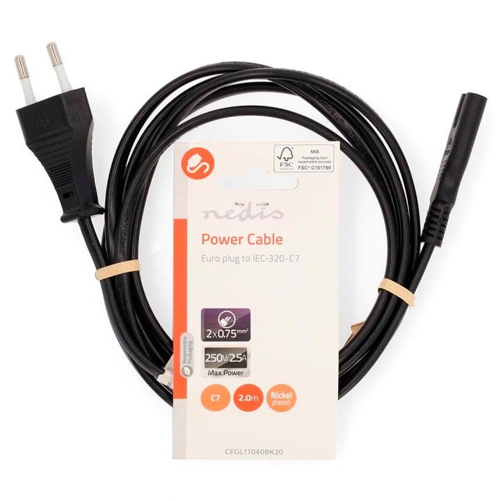 NEDIS CABO DE ALIMENTA�AO MACHO 2.00M