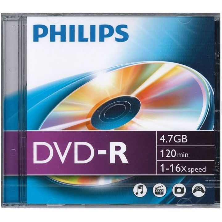 PHILIPS DVD-R 120MIN 4,7GB 16x PHILIPS DVD-R 120MIN 4,7GB 16x