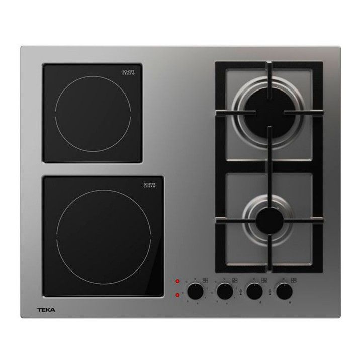 TEKA PLACA MISTA 2 ZONAS VITRO 2 GAS BUT INOX