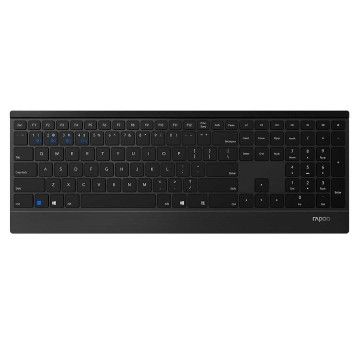 RAPOO TECLADO S/FIO E9500M MULTI MODE ULTRA SLIM PRETO