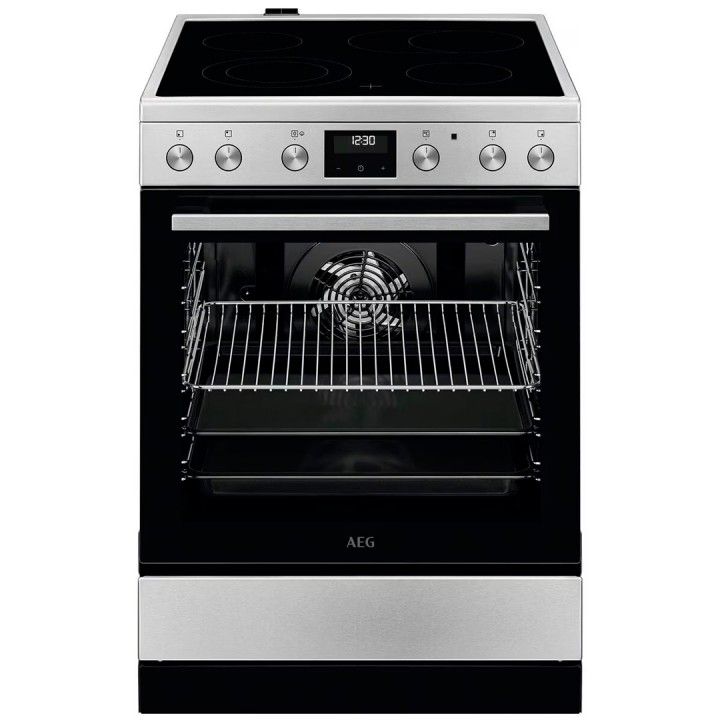 AEG FOGAO 4ZONAS VITRO FORNO 73LT ELETRICO INOX (A)