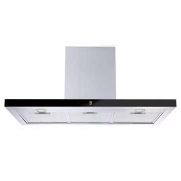 CONFORTEC CHAMINE 90CM 800M3H VIDRO PRETO INOX (A) CONFORTEC CHAMINE 90CM 800M3H VIDRO PRETO INOX (A)