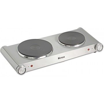 KREA PLACA ELECTRICA 2 ZONAS 2250W CORPO INOX ESCOVADO