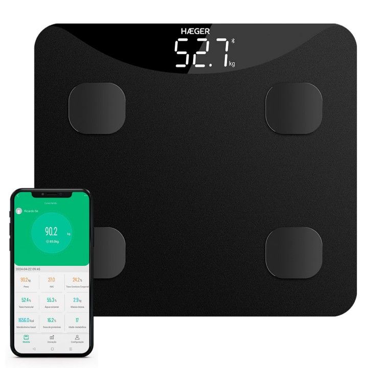 HAEGER BALAN�A WC ELETRONICA CORPORAL INTELISCALE BLUETOOTH