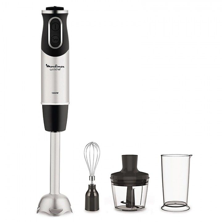 MOULINEX VARINHA 1000W 10VELOC+TURBO PE INOX C/PICADOR + BAT