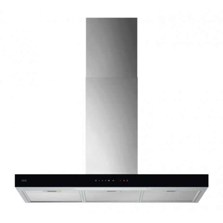 AEG CHAMINE PAREDE 90CM 730M3H PRETO/INOX
