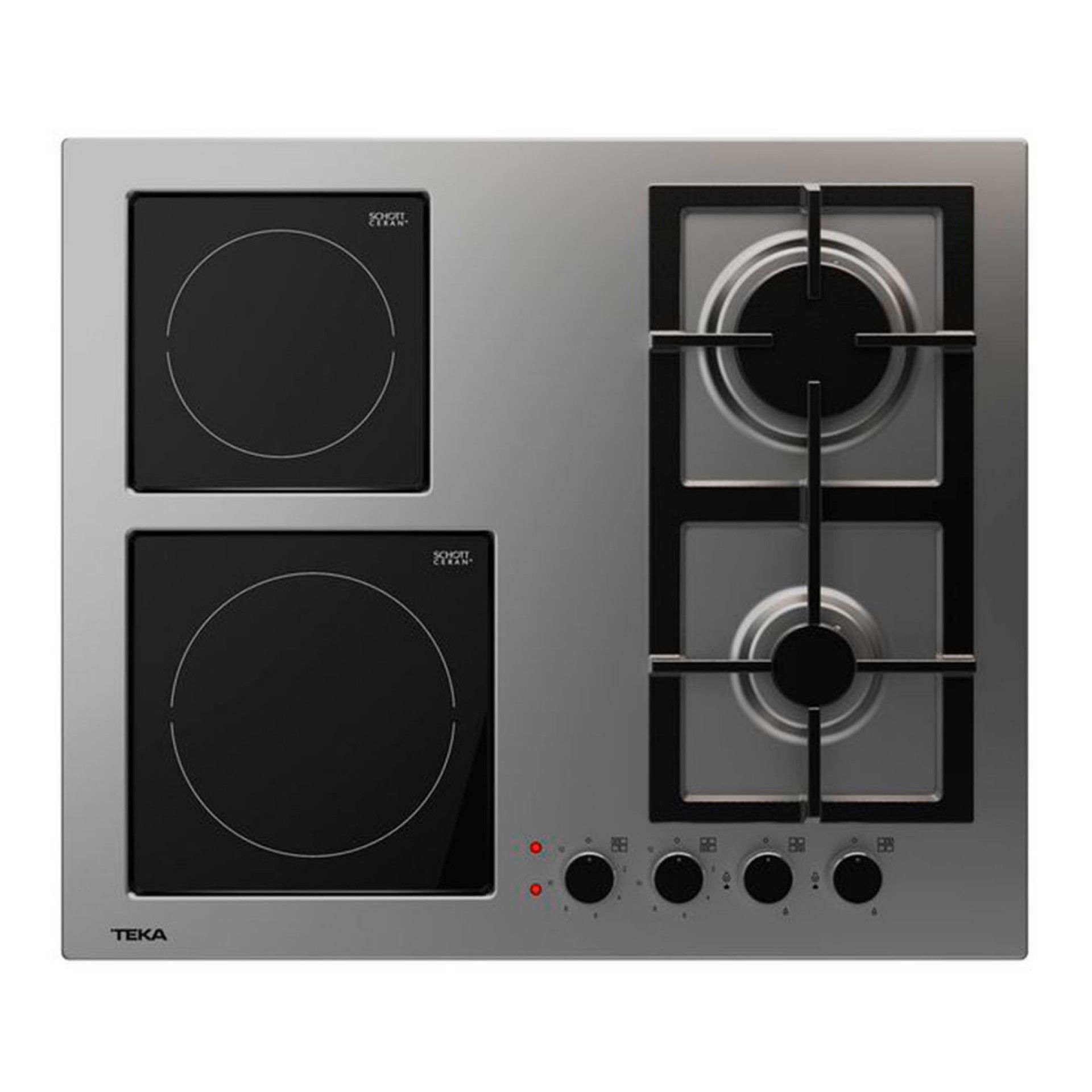 TEKA PLACA MISTA 2 ZONAS VITRO 2 GAS BUT INOX