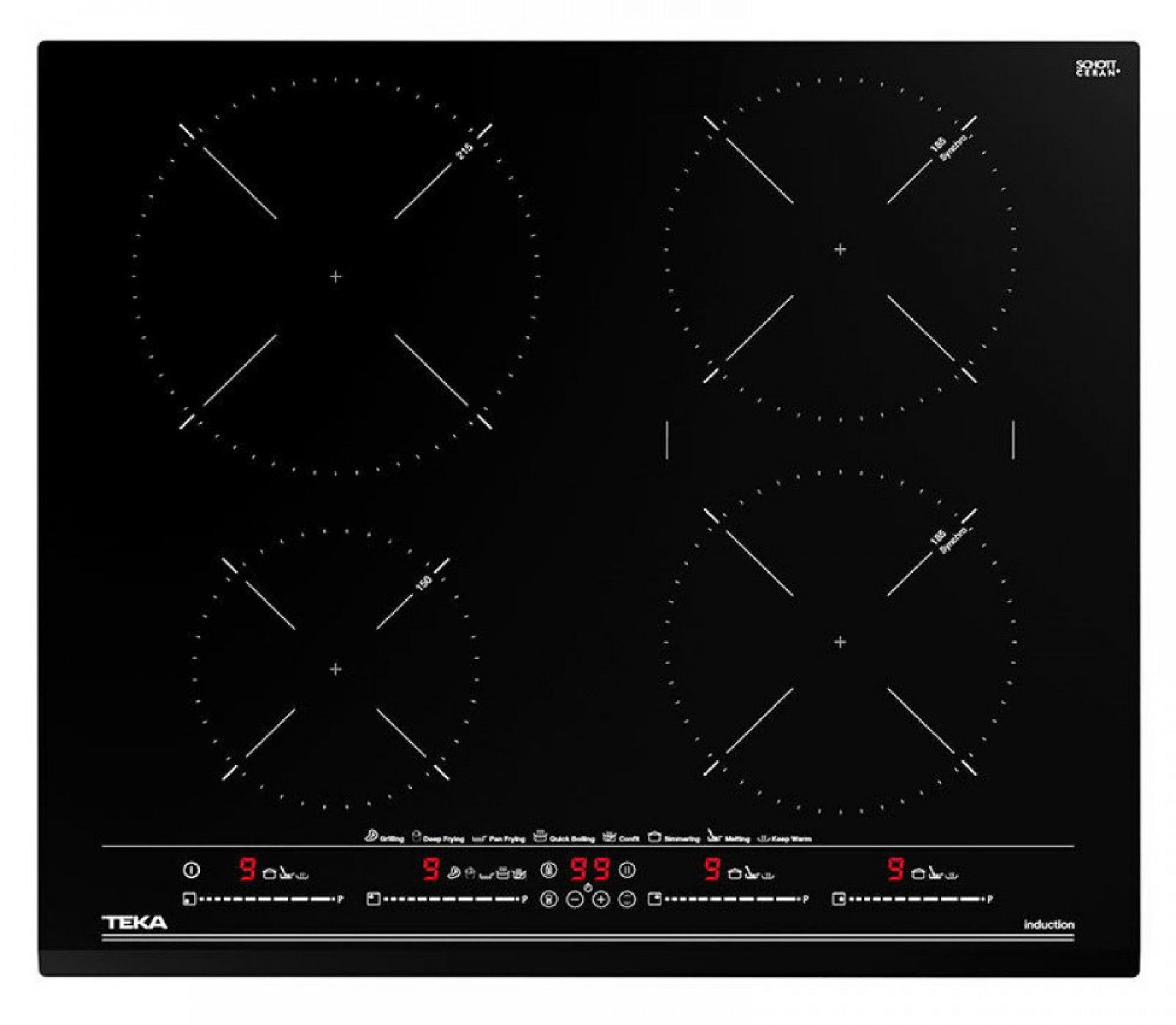 TEKA PLACA 60CMS INDUÇAO 4 ZONAS BISELADA