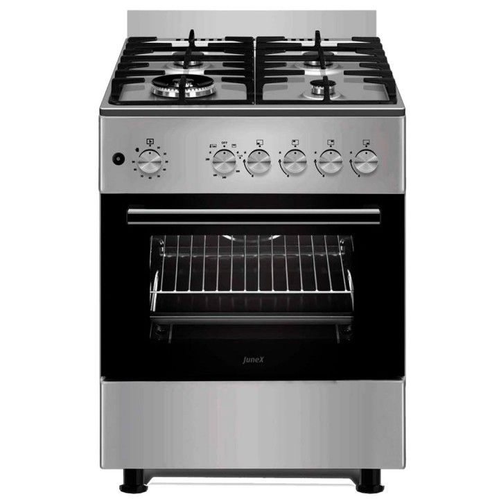 JUNEX FOGAO 60X60CM 4GAS (1WOK) BUT FORNO E GRILL A GAS INOX