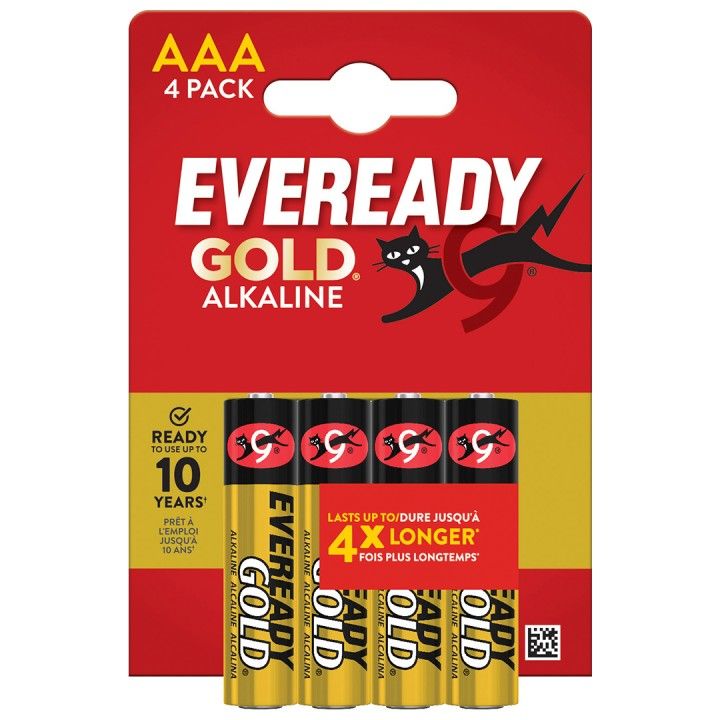 EVEREADY GOLD PILHAS ALKALINE 4XAAA