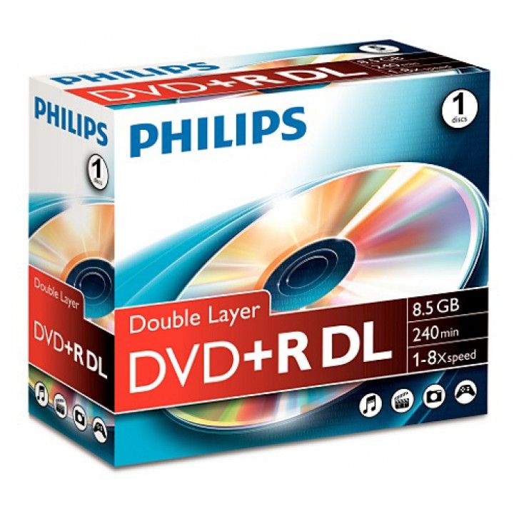 PHILIPS DVD+R 8,5GB DUAL LAYER 8x (1 UNID) PHILIPS DVD+R 8,5GB DUAL LAYER 8x (1 UNID)