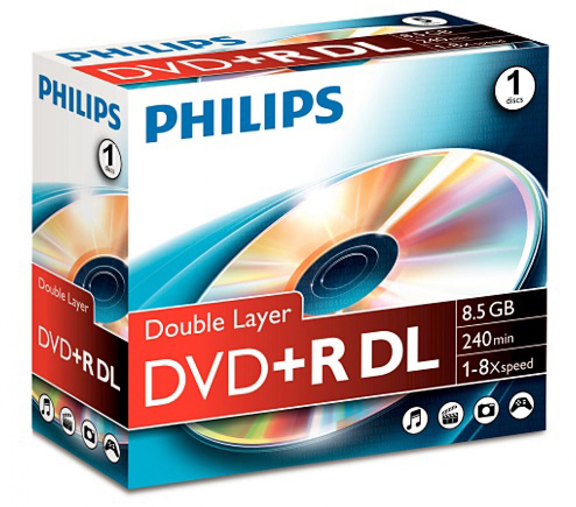 PHILIPS DVD+R 8,5GB DUAL LAYER 8x (1 UNID)