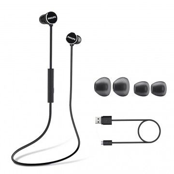 PHILIPS AURICULAR C/ MICROF. WIRELESS PRETO PHILIPS AURICULAR C/ MICROF. WIRELESS PRETO