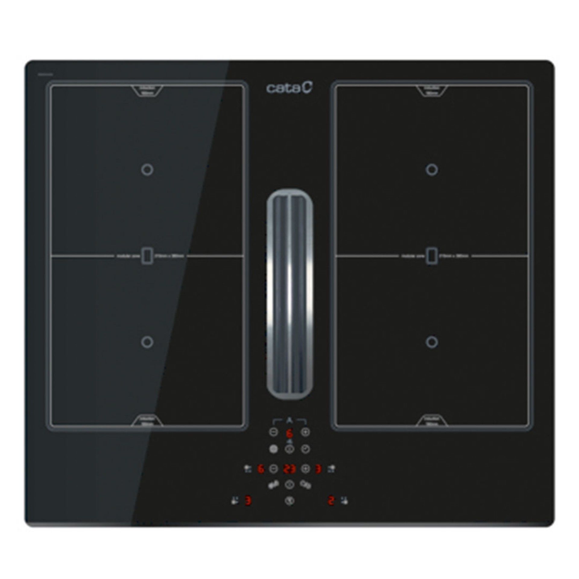 CATA PLACA INDUÇAO 59CM 2 ZONAS FLEX C/ EXTRAÇAO