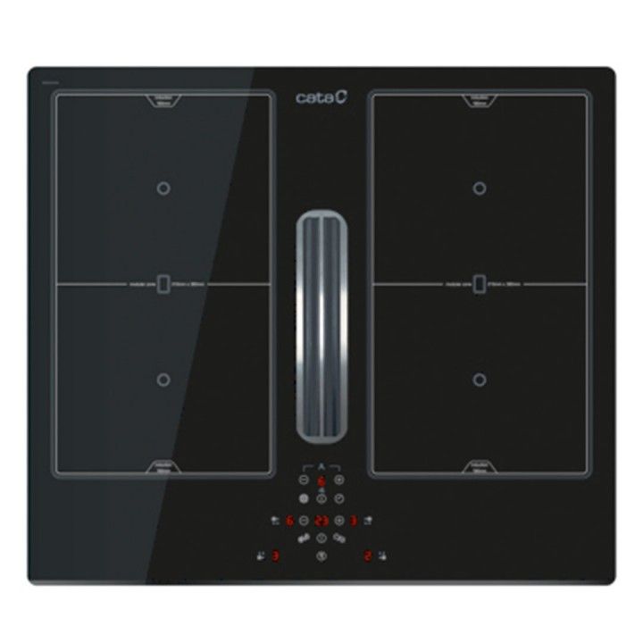 CATA PLACA INDU�AO 59CM 2 ZONAS FLEX C/ EXTRA�AO
