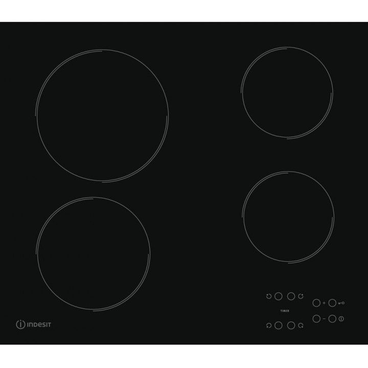 INDESIT PLACA VITRO 4 ZONAS VIDRO PRETO