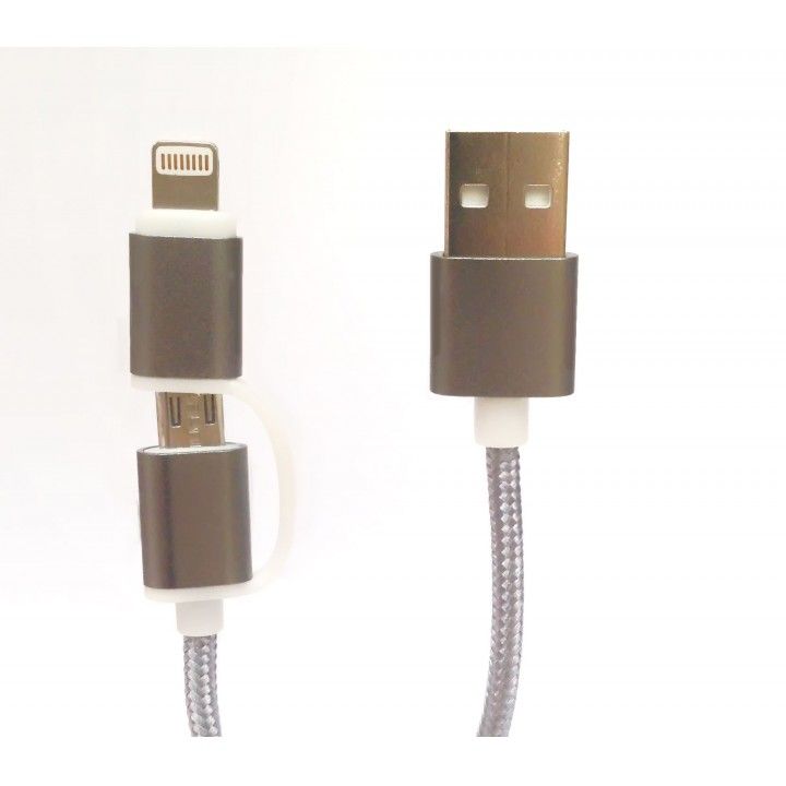 TECH FUZZION CABO USB MICRO LIGHTNING SILVER TECH FUZZION CABO USB MICRO LIGHTNING SILVER