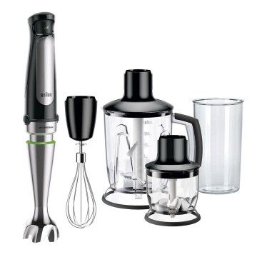 BRAUN VARINHA PE INOX ANTI-SALPICOS 1000W C/ ACESSORIOS BRAUN VARINHA PE INOX ANTI-SALPICOS 1000W C/ ACESSORIOS