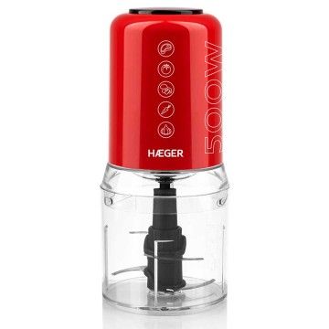 HAEGER PICADORA 500W CAPACIDADE 200GR LAMINA A�O INOX VERMEL