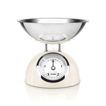 HAEGER BALANÇA COZINHA MECANICA 5KG PASTEL CREAM TAÇA INOX HAEGER BALANÇA COZINHA MECANICA 5KG PASTEL CREAM TAÇA INOX