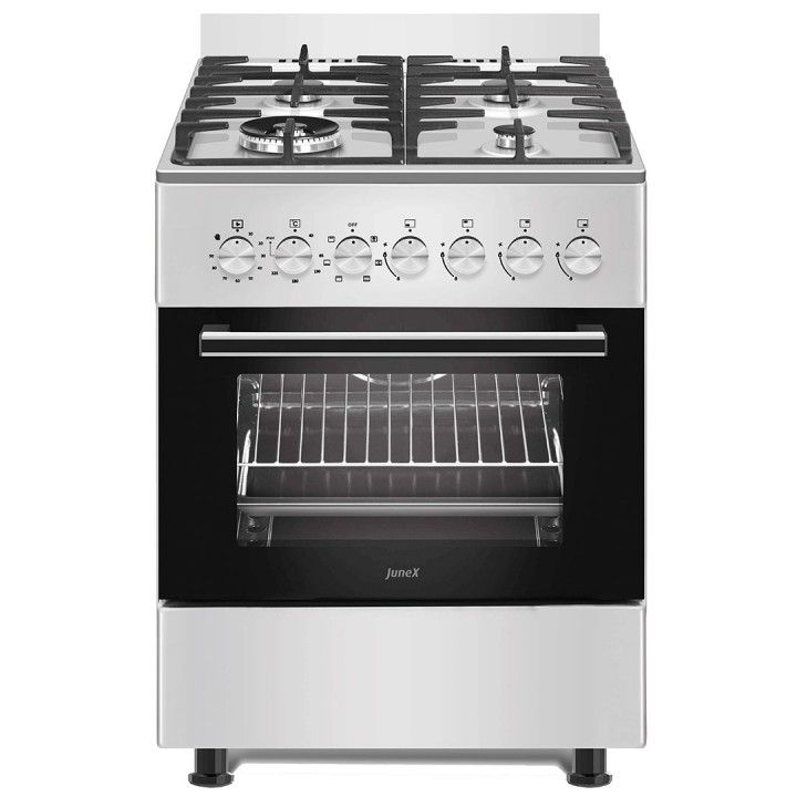 JUNEX FOGAO 60X60CM 4GAS (1WOK) BUT FORNO ELETRICO ESTU IX A JUNEX FOGAO 60X60CM 4GAS (1WOK) BUT FORNO ELETRICO ESTU IX A